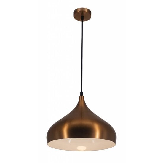Fantasia Fantasia RONIN hanglamp in druppelvorm, koffiebruin metaal met gouden binnenkant, Ø42 x H30 cm