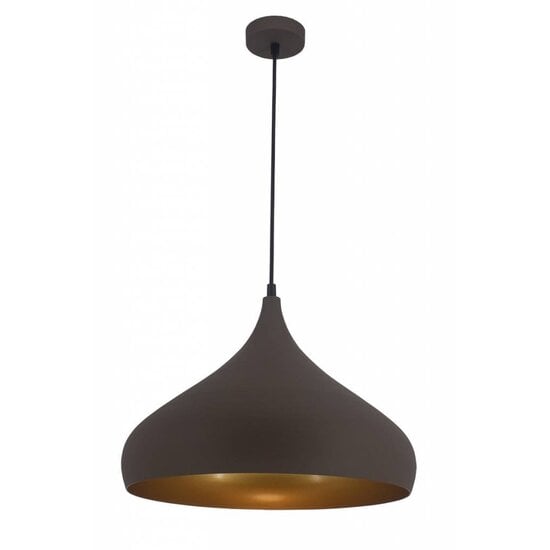 Fantasia Lámpara colgante Fantasia RONIN, forma de gota, negro con interior dorado, Ø42 cm, altura regulable hasta 1555 mm, casquillo E27, bombilla no incluida