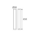 Indigo tuinpaal LED antraciet, 650mm hoog, Ø90mm, 7W / 570 lumen, 3000K warm wit, IP54 waterdicht, niet dimbaar