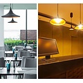 Indigo Sharp hanglamp LED conisch zwart-goud, 350mm diameter, 24W, 1875 lumen, 3000K warm wit