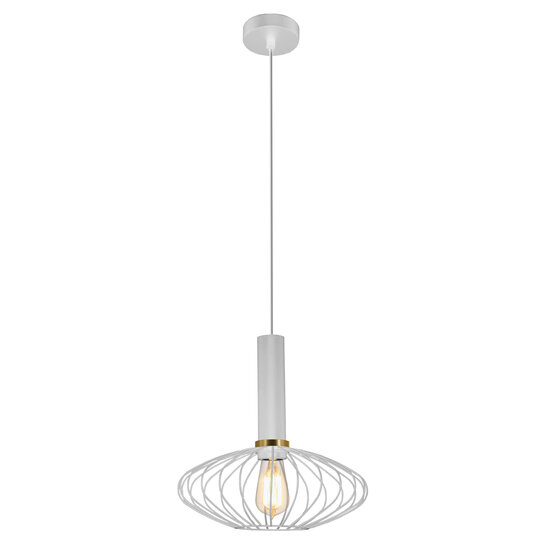 Fantasia Fantasia Noah Kugel-Hängelampe, Metall Weiß/Gold, Durchmesser 290 mm x Höhe 300 mm, Fassung E27, Kabel 3 m