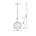 Fantasia Lámpara colgante Fantasia Noah de acero blanco/oro, casquillo E27 (máx. 60W, bombilla no incluida), Ø25 x H36 cm, cable de tela de 3 m