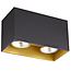 Fantasia Plafonnier carré Fantasia BABAR en noir et or, 2x GU10 excl. ampoule, max 50W, IP20