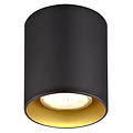 Fantasia Fantasia Barbara ceiling light in black and gold, round with 1 GU10 socket (bulb excl., max 50W), diameter 80 mm, height 95 mm.