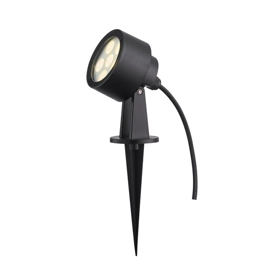 Fantasia Fantasia URI, foco de pincho LED para exterior, SMD LED 4W, 3000K luz blanca cálida, IP65 resistente al agua, para senderos y arriates.