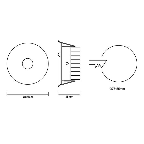 Fantasia Spot encastrable OXALIS de Fantasia, en blanc, collection Deco, pour encastrement au plafond.