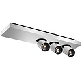 Fantasia Spot plafonnier carré Fantasia Nysit avec 3 points lumineux GU10 LED (3x4,5W), dimmable, cache noir/blanc/bois