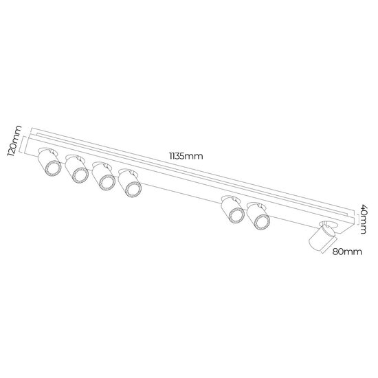Fantasia Lámpara de techo cuadrada Fantasia Nysit con 7 puntos de luz, focos LED GU10 de 4,5W incluidos, regulable.