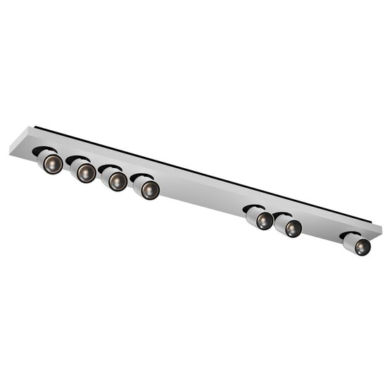 Fantasia Fantasia Nysit lámpara de techo, 7 focos GU10 (4,5W, regulable), placa cuadrada, negro/blanco, fuente de luz LED incluida