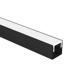 Fantasia INVISI perfil empotrable negro, tapa blanco lechoso 300cm