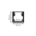 Fantasia Fantasia INVISI schwarzes Einbauprofil, 300 cm lang, mit milchweißer Abdeckung und Montagezubehör, Deco-Kollektion
