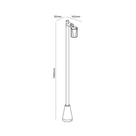 Fantasia Fantasia WAYRA outdoor pole light with GU10 socket (max 15W, bulb not included), IP65 rated for garden and patio use.
