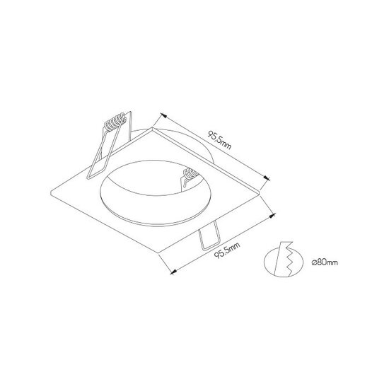 Fantasia Fantasia ZOOM base ceiling spot, square satin black base plate, for 1x GU10 bulb (not included)