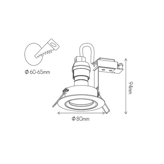 Fantasia Fantasia Saturn Einbaustrahler, fest, GU10-Fassung (Leuchtmittel nicht enthalten), gebürsteter Stahl, Durchmesser 80 mm