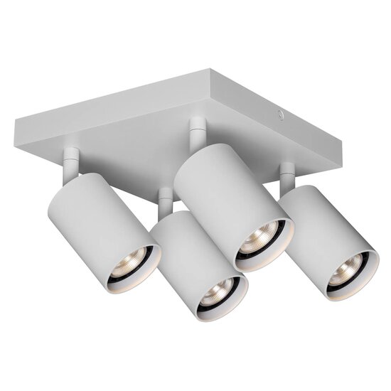Fantasia Fantasia Taboo, foco de techo cuadrado blanco con 4 portalámparas GU10, bombillas no incluidas, colección Deco.