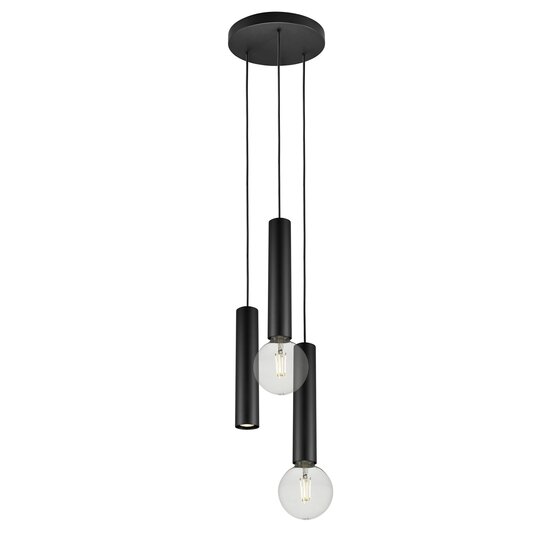 Fantasia Lámpara colgante Fantasia Taboo con 3 puntos de luz (1x GU10, 2x E27, bombillas no incluidas), negra, colección Deco