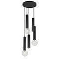 Fantasia Lámpara colgante negra Fantasia Taboo con 5 puntos de luz (2x GU10, 3x E27), bombillas no incluidas, colección Deco