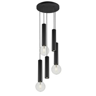 Suspension Fantasia Taboo 5 lumières noire, GU10/E27 excl.