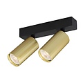 Fantasia Fantasia ORYX 2-light spot bar in black with gold cylinder heads, MR11 fitting, bulb not included
