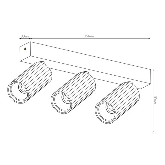 Fantasia Barra de focos Fantasia Oryx negra, 3 focos MR11 orientables por separado, bombillas no incluidas