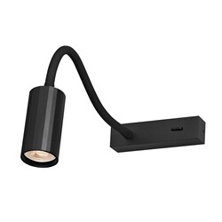 Fantasia ORYX Wandleuchte, flexibler Arm, schwarz, MR11 (excl.)