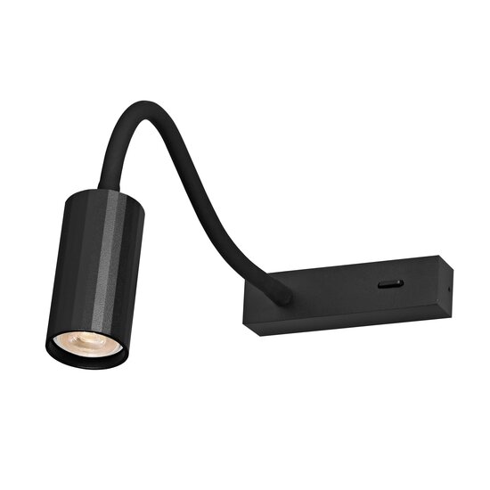 Fantasia Aplique de pared Fantasia ORYX con brazo flexible, interruptor on/off, negro, casquillo MR11 (bombilla excl.)