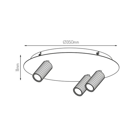 Fantasia Fantasia ORYX ceiling spotlight, round base Ø350 mm in black, 3 light points with MR11 socket, bulb not included