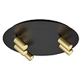 Fantasia Fantasia Oryx lámpara de techo redonda Ø450 mm, 5 puntos de luz (3+2) para bombillas MR11, negro y dorado, bombillas no incluidas