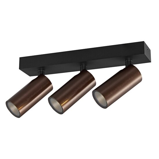 Fantasia Fantasia XIA surface-mounted ceiling spotlight with 3 light points in a bronze-coloured finish, for indoor lighting