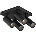 Fantasia Fantasia XIA foco de superficie con 4 puntos de luz en acabado color negro, apto para iluminación interior