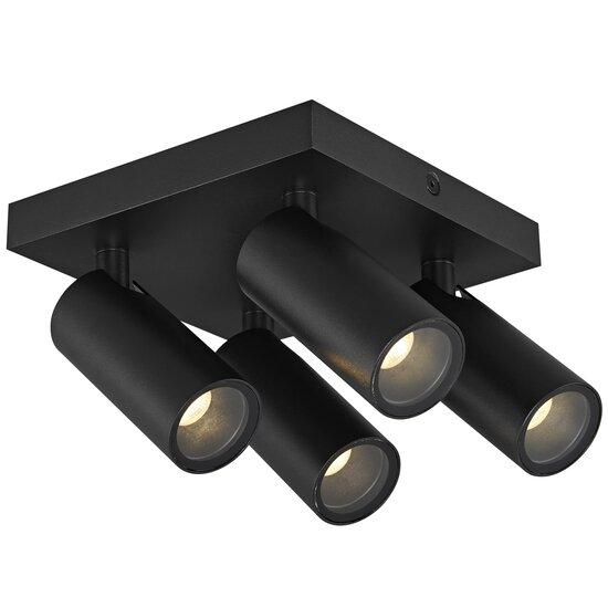 Fantasia Fantasia XIA foco de superficie con 4 puntos de luz en acabado color negro, apto para iluminación interior