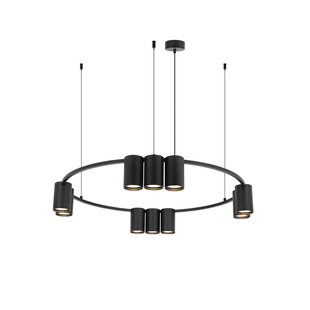 Lámpara colgante Fantasia ISE negra Ø60 cm, 10x GU10