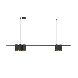 Lámpara colgante Fantasia ISE con 5x portalámparas GU10, negra, 100 cm