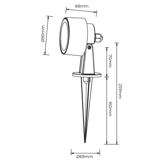 Fantasia Fantasia URI LED prikspot voor buiten, SMD LED 4W, 3000K warm wit licht, IP65 waterdicht, geschikt voor tuinpaden en borders.