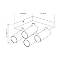 Fantasia Fantasia XIA ceiling spotlight with 4 light points, white, Premium collection, excl. light source
