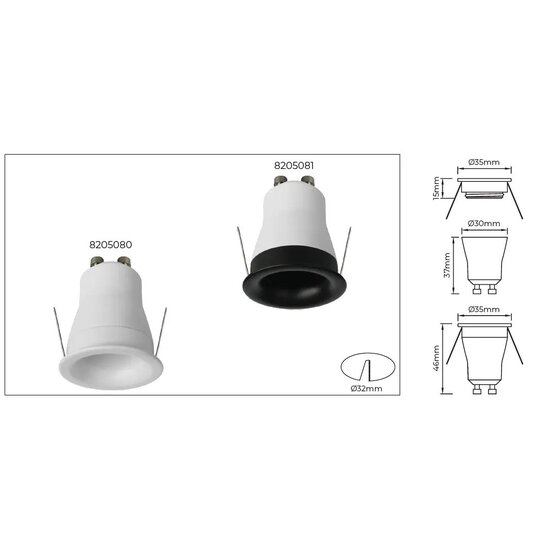Fantasia Fantasia Deep Deco Mini ring for recessed spotlight black - trim ring for the Deep Deco mini spot