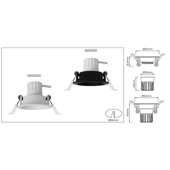 Fantasia Fantasia Deep Deco Mini foco empotrable LED orientable, acabado blanco, iluminación dirigida