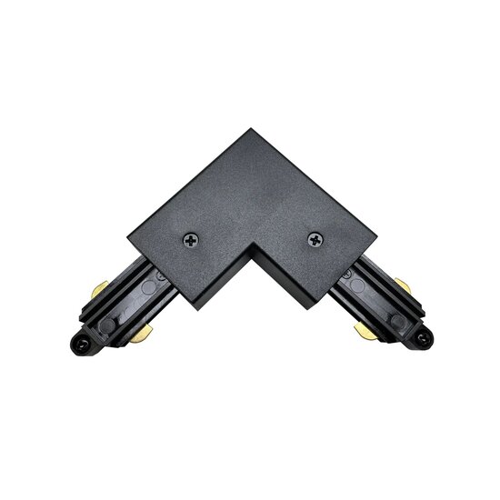 Fantasia Fantasia Track 1F L-connector black with earth connection on the outside – corner joint for single-phase track rail