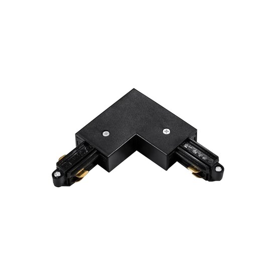 Fantasia Fantasia TRACK 1F conector en L negro para carril monofásico, con toma de tierra interior