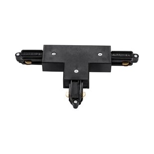 Fantasia TRACK 1F T-connector zwart met interne aarddraad