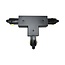 Fantasia Fantasia TRACK 1F T-connector, zwart – enkelfasig railsysteem onderdeel met aardaansluiting aan de buitenzijde, collectie Deco