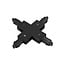 Fantasia Fantasia Track 1F X-connector - black cross connector for single-phase track systems with outer earth contact