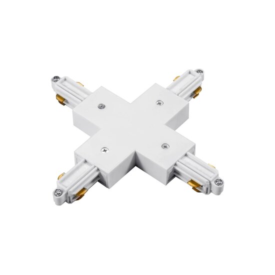 Fantasia Fantasia Track 1F X-connector, white connector for 1-phase track systems with outside earth