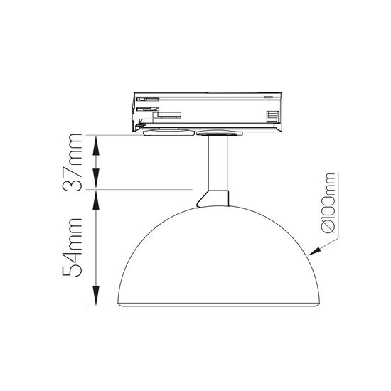 Fantasia Fantasia Orbit LED track spot for rail systems, 6W or 9W power, 2700K warm white light, dimmable.