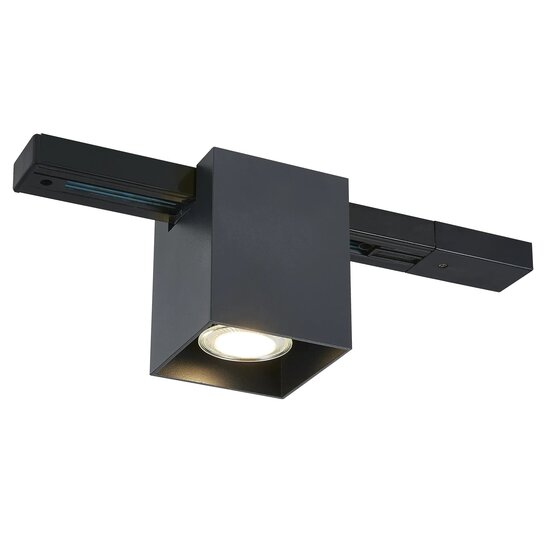 Fantasia Fantasia Babar vierkante opbouwspot voor GU10-lichtbron, geschikt voor monofase railsystemen, kleur zwart