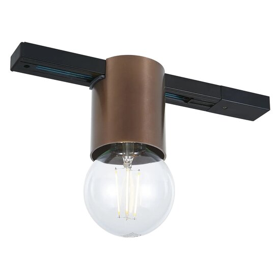Fantasia Fantasia BABU Schienenspot für Einphasen-Schienensysteme, Fassung E27, Leuchtmittel nicht enthalten, Ausführung brushed bronze, Deco-Kollektion.