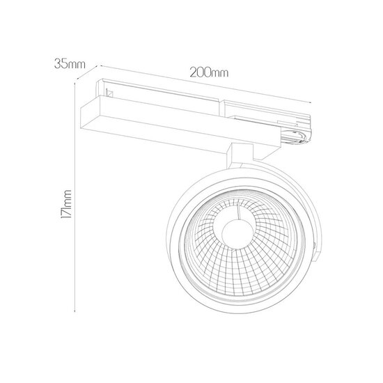Fantasia Fantasia PULSE foco de carril AR111, blanco, driver incorporado, para lámpara AR111 (G53), lámpara no incluida