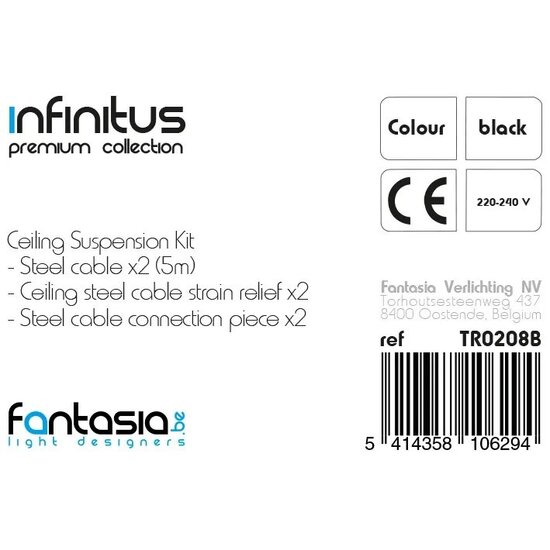 Fantasia Fantasia Infinitus suspension kit in black – hanging system for pendant lamps from the Infinitus series, Premium collection.