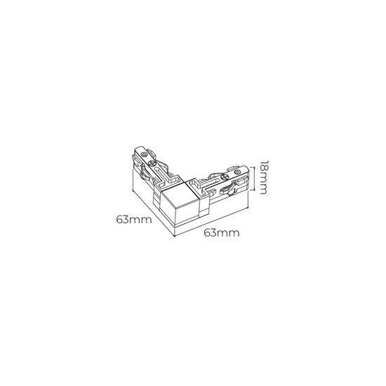 Fantasia Fantasia Micro Line conector en L negro - pieza angular para el sistema de carril Micro Line, colección Premium