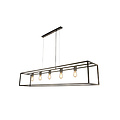 Fantasia Fantasia Kago lámpara colgante rectangular XL 180cm en acabado óxido, 5 puntos de luz con casquillo E27